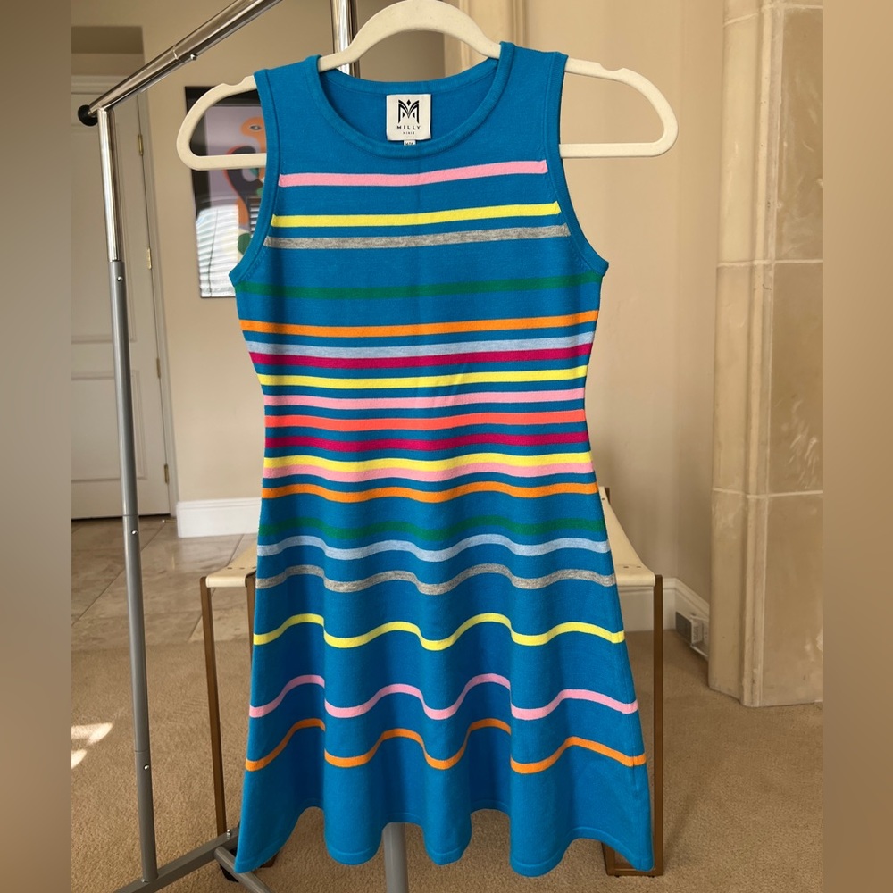 MILLY MINIS Striped Fit and Flare Dress - Size 14-16